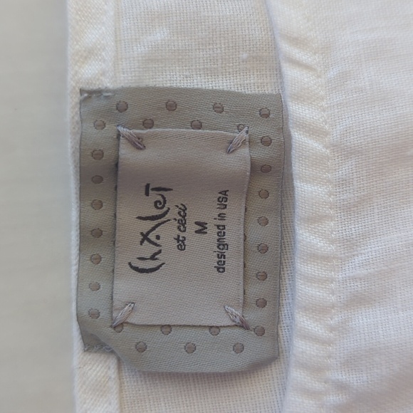 Chalet Linen Dropped Shoulder Pullover Blouse MEDIUM White - Picture 2 of 10